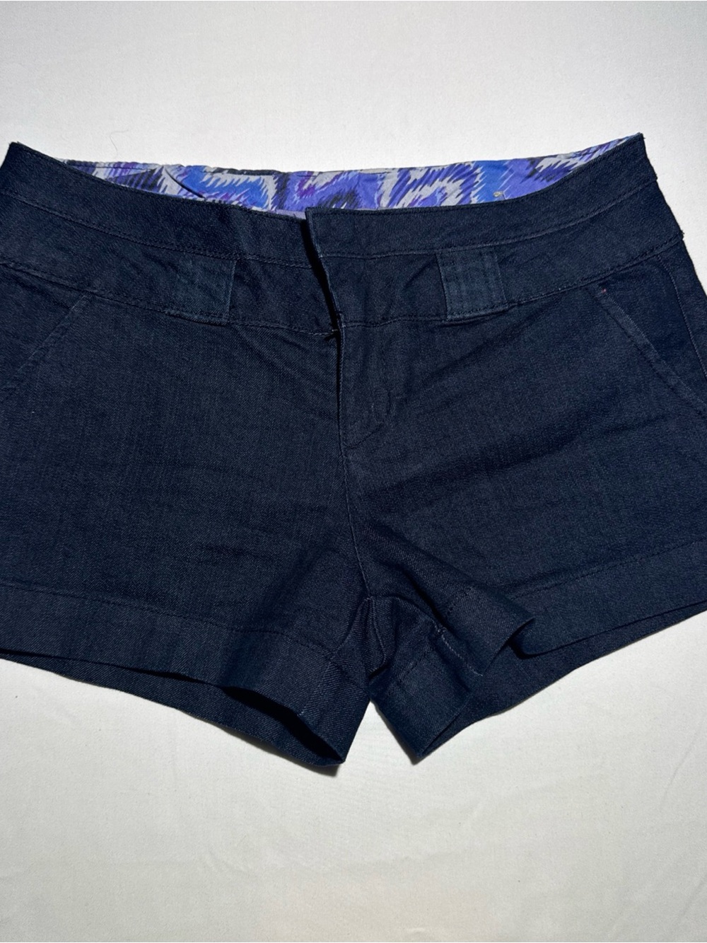 Boom Boom Jeans Navy High-Waist Shorts with Printed Waistband 138